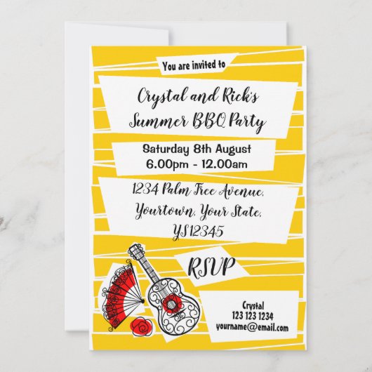 土スペインの産物グループパーティの招待状縦 招待状 (裏面)