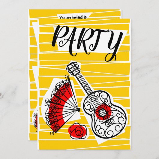 土スペインの産物グループパーティの招待状縦 招待状 (正面/裏面)