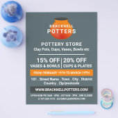 土ポットデザイン,陶器店,陶器広告 チラシ (シングル)