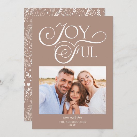 土モダン土のパターン喜びの休日の写真 シーズンカード (正面/裏面)