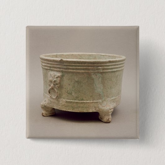 土器の三脚の容器 缶バッジ (正面)