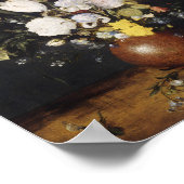 土器の花瓶の花束 ポスター (角)