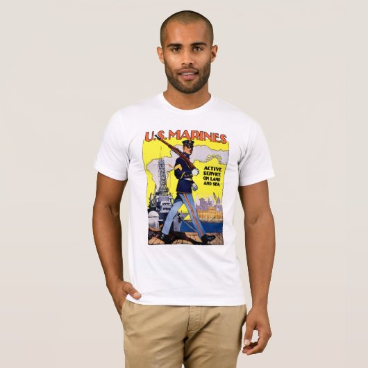 土地および海の活動的なサービス Tシャツ (正面フル)