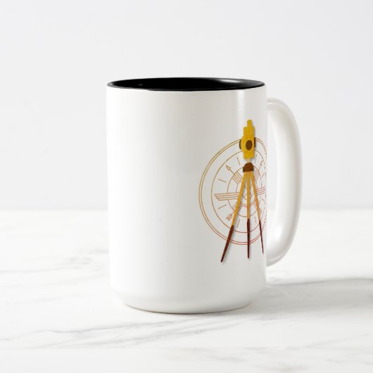 土地の検査官のコンパス ツートーンマグカップ (正面右)