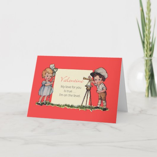 土地の検査官のヴィンテージのバレンタインカード シーズンカード (正面)