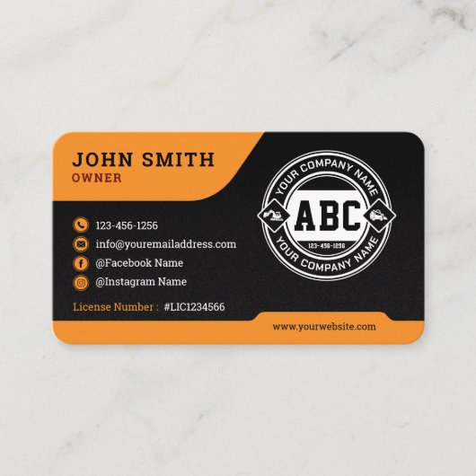 土地清算、建築、掘削、黒 名刺 (正面)