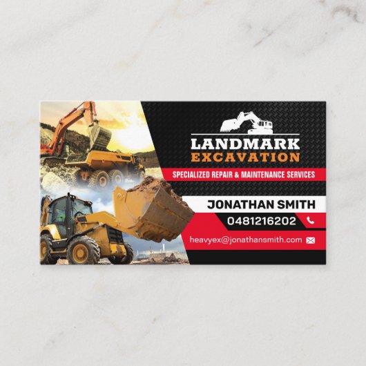 土地清算、掘削、造園、建築 名刺 (正面)