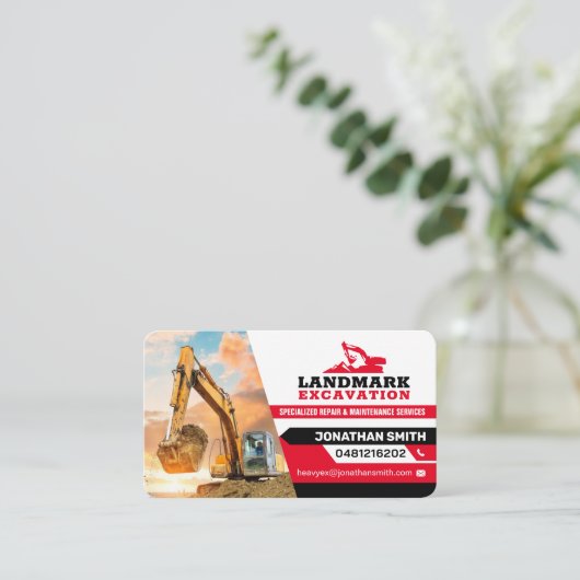 土地清算、掘削、造園、建築 名刺 (スタンド正面)