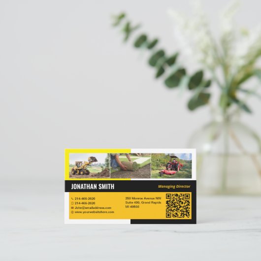 土地清算、掘削、造園、建築 名刺 (スタンド正面)