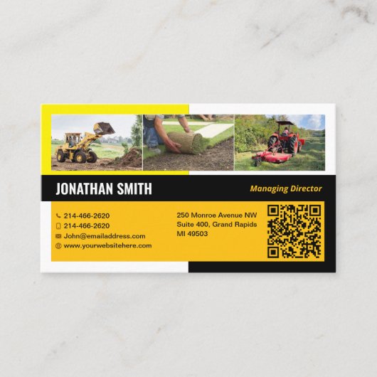 土地清算、掘削、造園、建築 名刺 (正面)