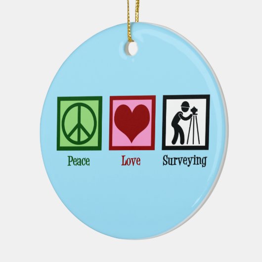 土地測量士ピースラブ測量会社 セラミックオーナメント (左)