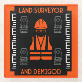 土地測量士 ガラスコースター