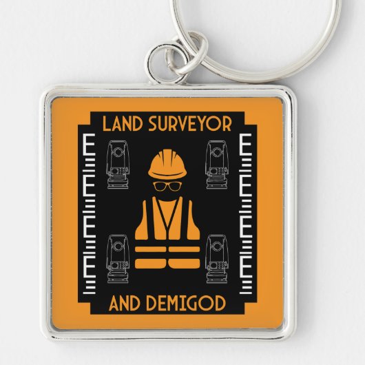 土地測量士 キーホルダー (正面)