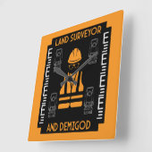 土地測量士 スクエア壁時計 (傾斜)