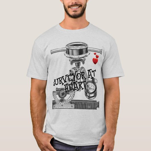 土地測量用土地測量測量士の地理的測度 Tシャツ (正面)