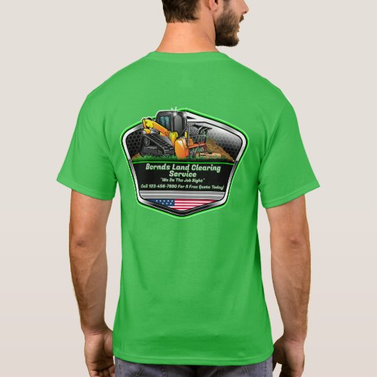 土地開墾+マルチングサービスロゴをカスタマイズ Tシャツ (裏面)