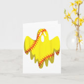 土壇場のハロウィーンでブリキおもしろいンの男を装う カード (黄色い花)