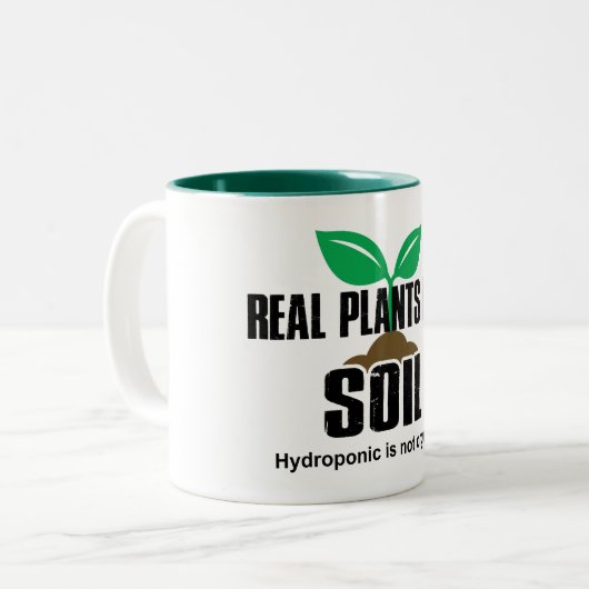 土実在水を必要とする植物はオーガニックない ツートーンマグカップ (正面左)