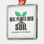 土実在水を必要とする植物はオーガニックない メタルオーナメント (左)