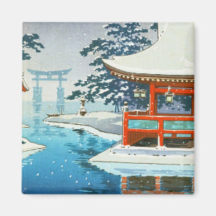土屋光一雪宮島冬の風景画 マグネット