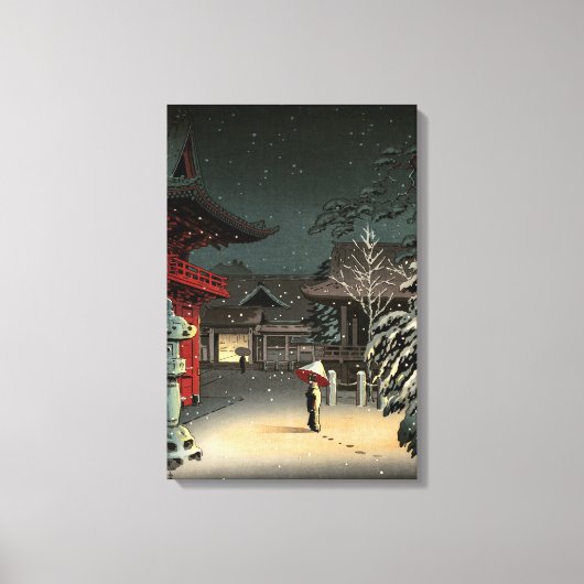 土屋光逸 - 根津神社の雪 キャンバスプリント (正面)