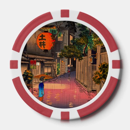土屋光逸 - 牛込の夕 ポーカーチップ (正面)