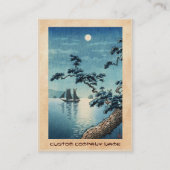 土屋光逸 舞妓 海岸 新版画 名刺 (裏面)