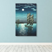 土屋小逸 - 品川の夜の船 キャンバスプリント (インサイチュ (ウッドフロア))