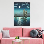 土屋小逸 - 品川の夜の船 キャンバスプリント (インサイチュ (リビング))