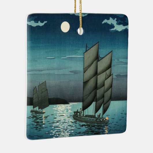 土屋小逸 - 品川の夜の船 セラミックオーナメント (右)
