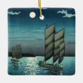 土屋小逸 - 品川の夜の船 セラミックオーナメント (正面)