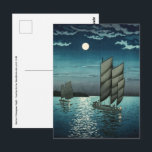 土屋小逸 - 品川の夜の船 ポストカード<br><div class="desc">品川の夜の船 - 土屋小逸、木版彩色刷、1935</div>