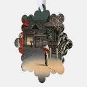 土屋小逸 - 根津神社の雪 オーナメントカード (左)