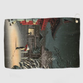 土屋小逸 - 根津神社の雪 ゴルフタオル (横)