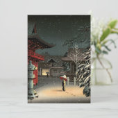 土屋小逸 - 根津神社の雪 招待状 (スタンド正面)