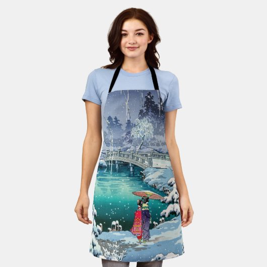 土屋興一 – 春雪の丸山 エプロン (着用した状態)