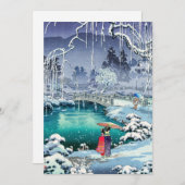 土屋興一 – 春雪の丸山 サンキューカード (正面/裏面)