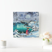 土屋興一 – 春雪の丸山 スクエア壁時計 (ホーム)