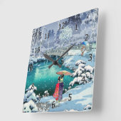 土屋興一 – 春雪の丸山 スクエア壁時計 (傾斜)