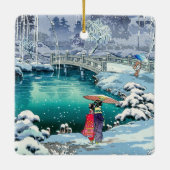 土屋興一 – 春雪の丸山 セラミックオーナメント (裏面)