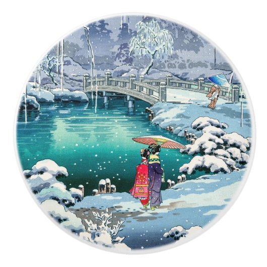 土屋興一 – 春雪の丸山 セラミックノブ (正面)