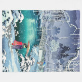 土屋興一 – 春雪の丸山 フリースブランケット (正面(横))