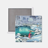 土屋興一 – 春雪の丸山 マグネット (正面/裏面)