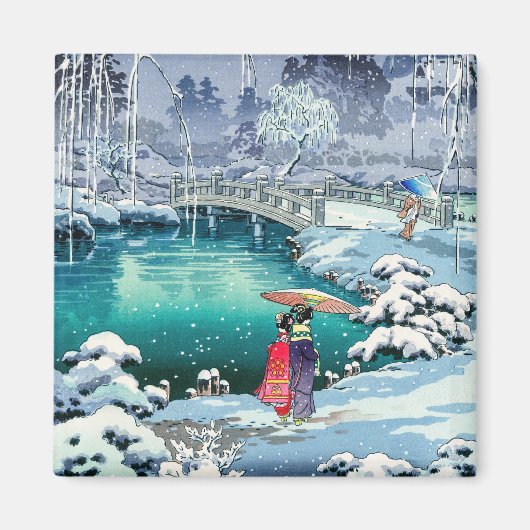 土屋興一 – 春雪の丸山 マグネット (正面)