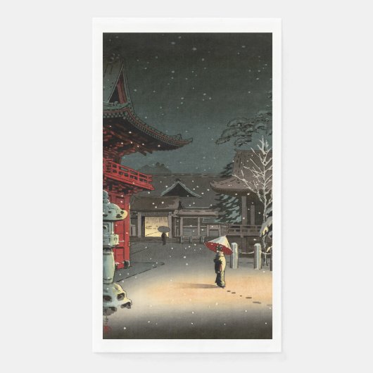 土屋興一 – 根津神社の雪 (正面)