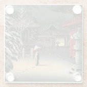土屋興一 – 根津神社の雪 ガラスコースター (裏面)