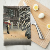 土屋興一 – 根津神社の雪 キッチンタオル (四つ折り)