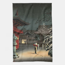 土屋興一 – 根津神社の雪 キッチンタオル