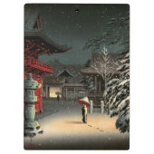 土屋興一 – 根津神社の雪 クリップボード (裏面)