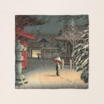土屋興一 – 根津神社の雪 スカーフ<br><div class="desc">根津神社の雪/雪の女 – Tsuchiya Koitsu, Woodblock colorプリント, 1934</div>